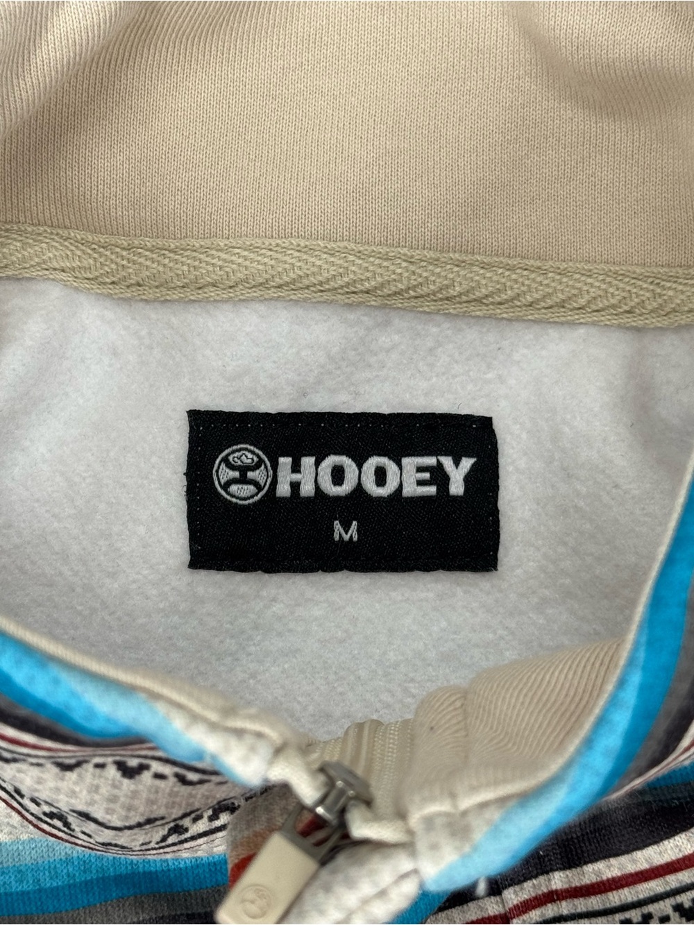 Hooey The Prime 1/4 Zip Pullover Cream / Serape Print Southwestern Medium - Picture 5 of 8